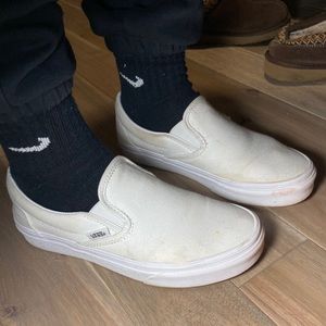 White Vans Slip Ons